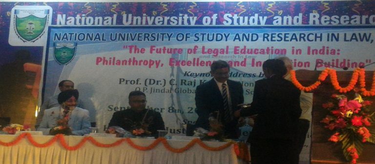 VISIT OF PROFESSOR (DR.) C. RAJ KUMAR, VICE CHANCELLOR, O.P. JINDAL GLOBAL UNIVERSITY TO RANCHI