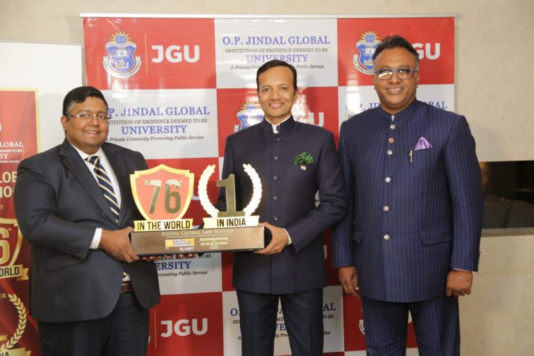 JINDAL GLOBAL LAW SCHOOL (JGLS) ENTERS GLOBAL TOP 100 IN THE WORLD