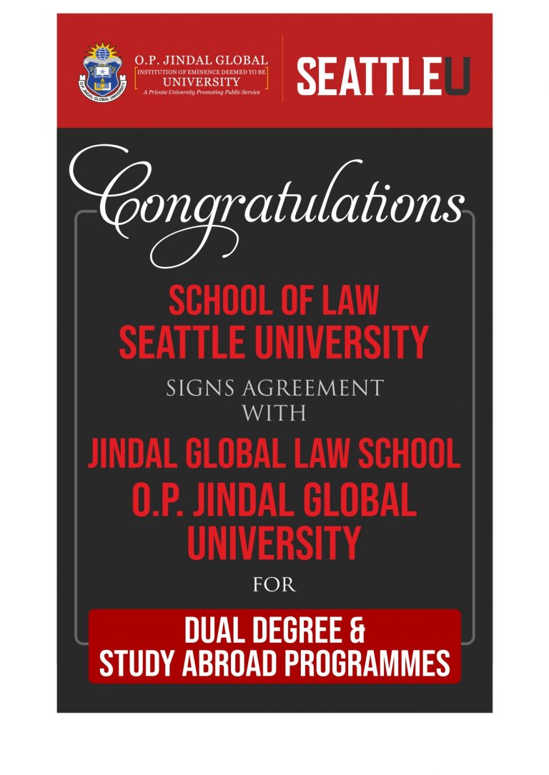 Seattle University School of Law Partners with O.P. Jindal Global University to Provide Global Opportunities for Law Students