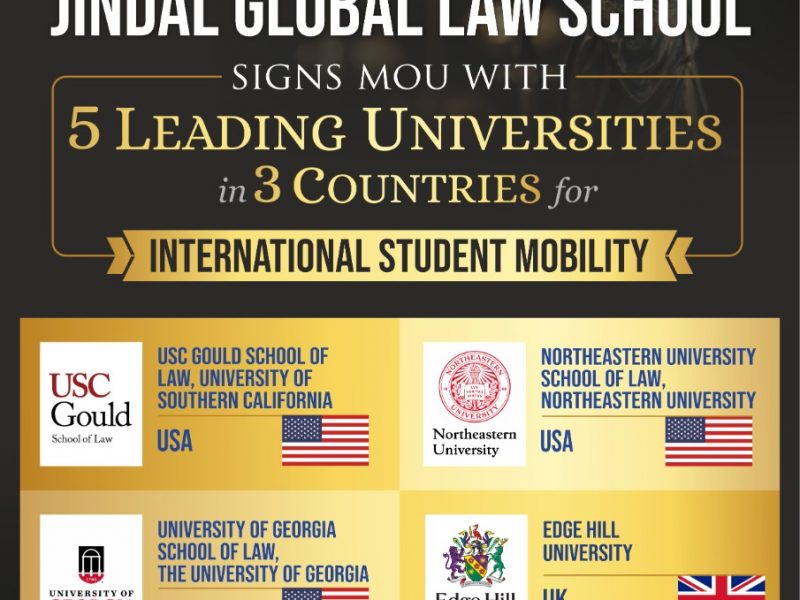 Jindal Global Law School Signs Agreements with Top Universities in US, UK  & Italy for Student Mobility