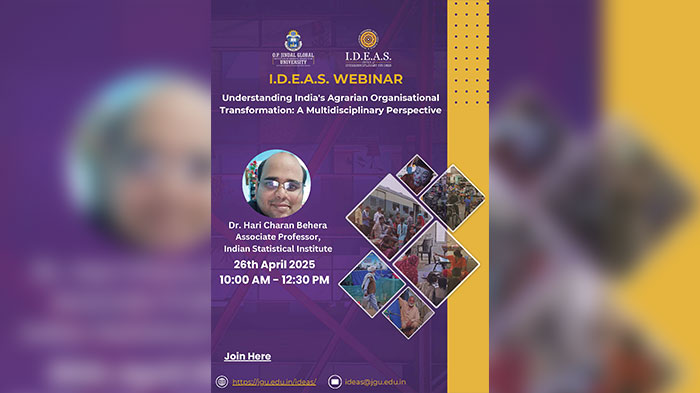 M.Sc. Development Practice Webinar on “Understanding India's Agrarian Organisational Transformation: A Multidisciplinary Perspective"