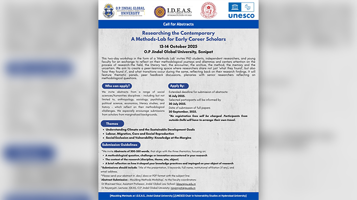 Last Date of Submission for Abstract for Two-Day Methods Workshop