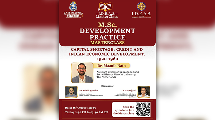 Masterclass | “Capital Shortage – Credit and Indian Economic Development, 1920–1960” by Dr. Maanik Nath