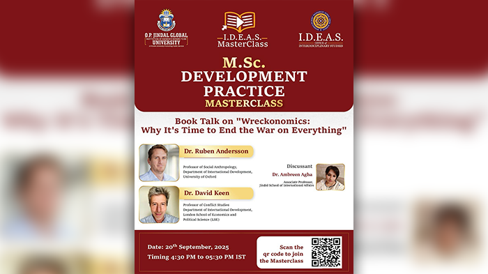 M.Sc Development Practice Masterclass Book Talk on, "Wreckonomics: Why Its Time to End the War on Everything" by Dr. Ruben Andersson, Professor of Social Anthropology
