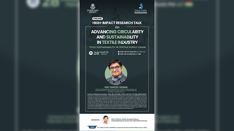 High-Impact Research Talk on Advancing Circularity and Sustainability in Textile Industry Title: Sustainability in Textile Supply Chain