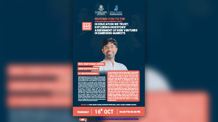 JGBS Brown Bag Series Lecture by Prof. Sumit Kumar Jaiwal