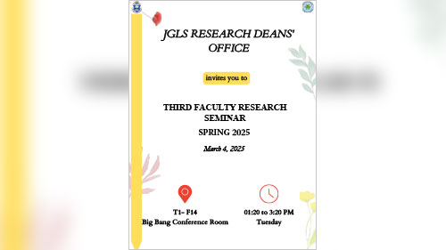 Third JGLS Faculty Research Seminar | Spring 2025