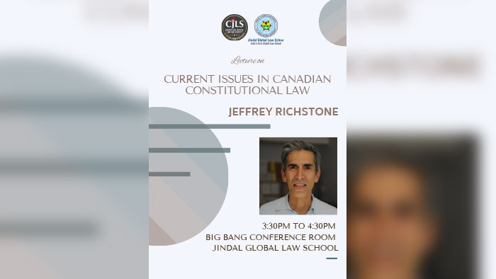 Invitation to Lecture by Jeffrey Richstone- Current issues in Canadian Constitutional Law