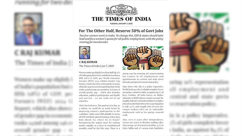 For The Other Half, Reserve 50% Of Govt Jobs