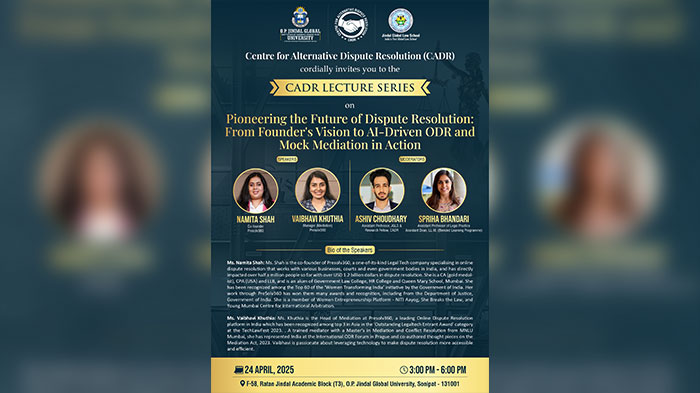 Guest Lecture on "Pioneering the Future of Dispute Resolution: From Founder's Vision to AI-Driven ODR and Mock Mediation in Action"