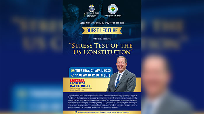 Guest Lecture on "Stress Test of the US Constitution" by Prof. Marc L. Miller