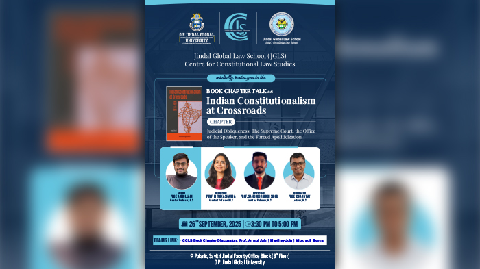 Book Chapter Conversation with Prof. Anmol Jain, "Judicial Obliqueness: The Supreme Court, Office of the Speaker, and Forced Apoliticization"