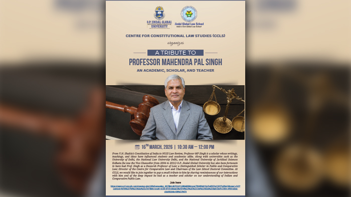 A Tribute to Professor Mahendra Pal Singh organised by The Centre for Constitutional Law Studies