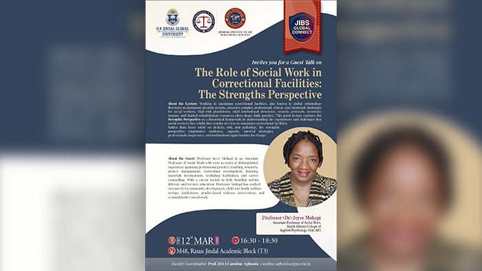 Guest Lecture on The Role of Social Work in Correctional Facilities: The Strengths Perspective