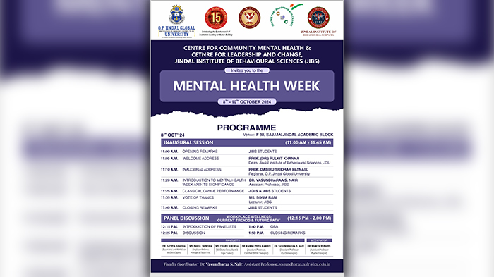 Program Schedule - World Mental Health Day 2024