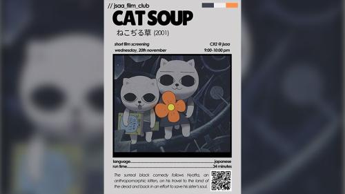 Screening of the semester organised by the Jindal School of Art and Architecture Film Club of a film Cat Soup (2001, 60 mins, dir. Tatsuo Sato).