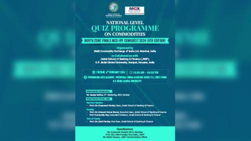 NATIONAL LEVEL QUIZ PROGRAMME ON COMMODITIES NORTH ZONE FINALS MCX-IPF COMQUEST 2024 (6TH EDITION)