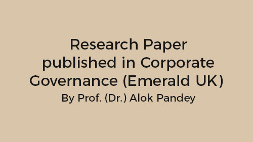Research Paper published in Corporate Governance (Emerald UK)