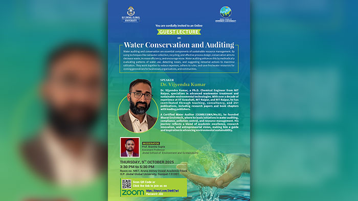 JSES Guest Lecture on "Water Conservation and Auditing" by Dr. Vijyendra Kumar