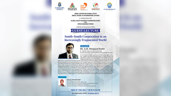 Guest Lecture on " South-South Cooperation in an Increasingly Fragmented World Order."