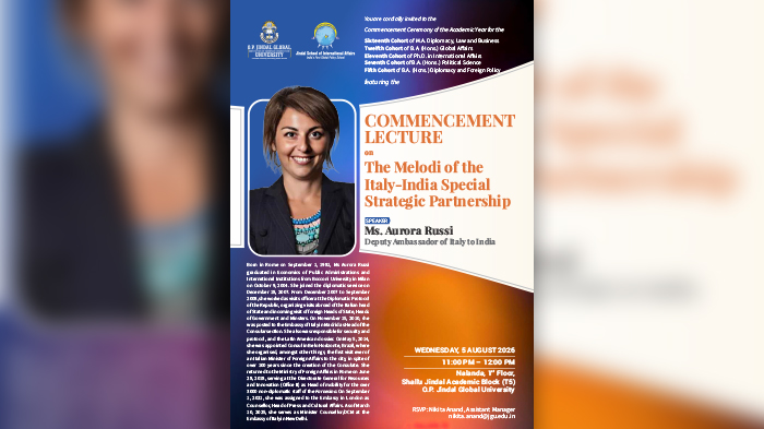 Commencement Lecture on the Melodi of the Italy-India Special Strategic Partnership
