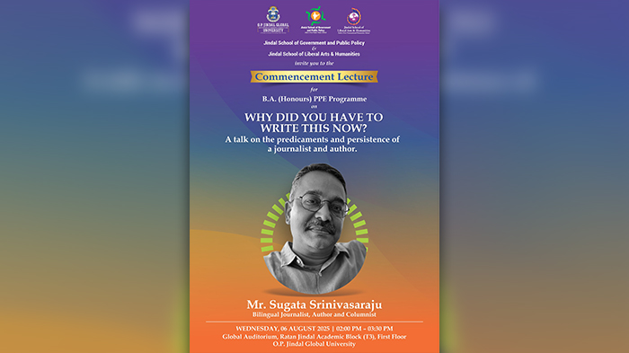 Commencement Lecture for PPE Programme by Mr. Sugata Srinivasaraju