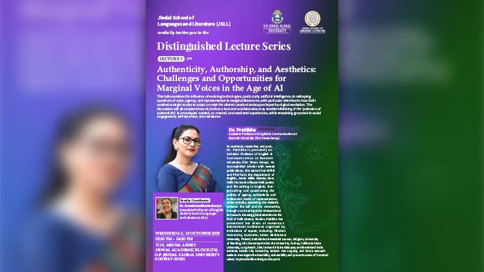 Authenticity, Authorship, and Aesthetics: Challenges and Opportunities for Marginal Voices in the Age of AI" II A Talk by Dr Pratibha Biswas