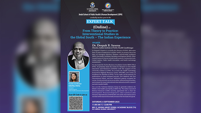 Online Expert Talk by Dr. Deepak B. Saxena – “From Theory to Practice: Interventional Studies in the Global South – The Indian Experience”