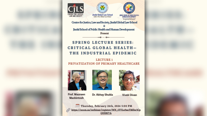 Spring 2026 Global Health Lecture Series on, 'Critical Global Health: The Industrial Epidemic’