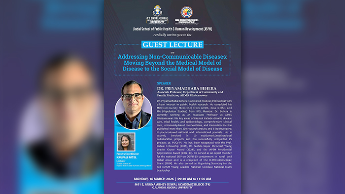 Guest Lecture on Non-Communicable Diseases: Moving Beyond the Medical Model by Dr. Priyamadhaba Behera from AIIMS, Bhubaneswar