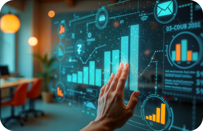 Interactive AI and data science holographic display