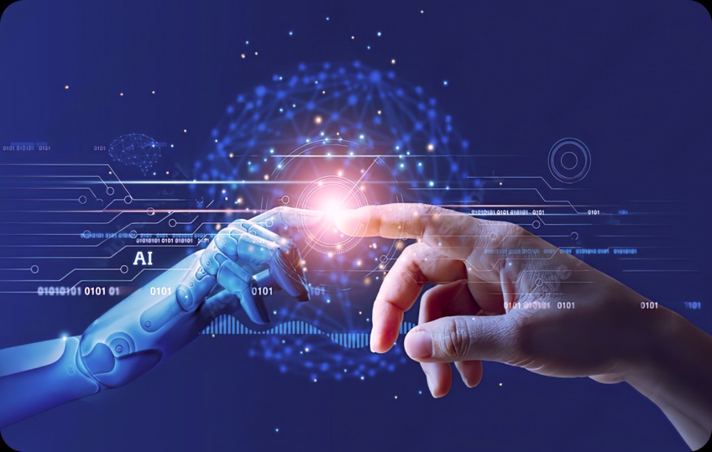 Human and AI interaction visual